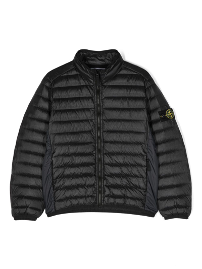 Shop Stone Island Junior Compass-patch Padded Jacket In Black