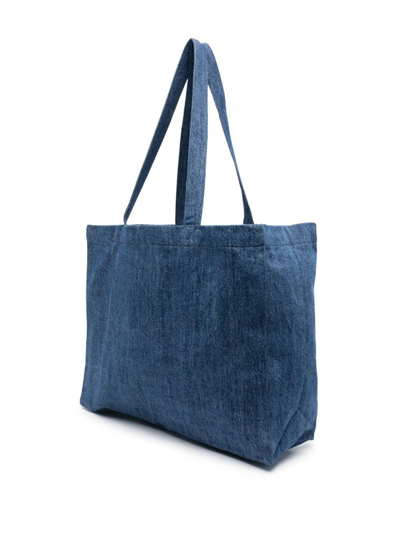 Apc Diane Denim Tote Bag In Blue