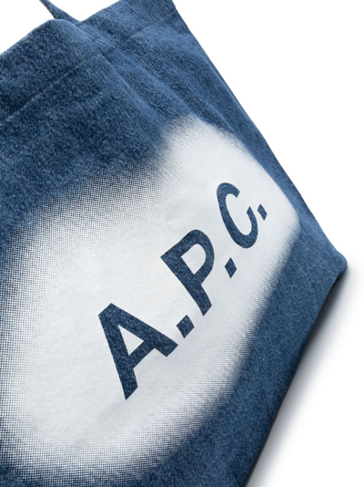 Apc Diane Denim Tote Bag In Blue