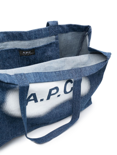 Shop Apc Diane Denim Tote Bag In Blue
