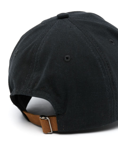 Shop Monochrome Logo-print Cotton Baseball Cap In Black