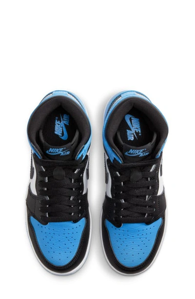 Shop Jordan Kids' Air  1 Retro High Basketball Shoe In University Blue/ Black/ White