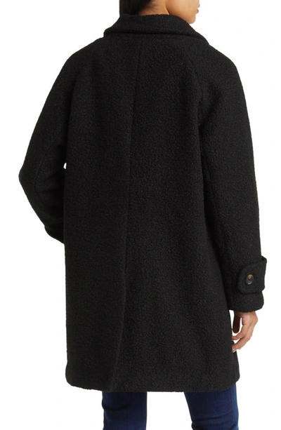 Shop Bcbgeneration Double Breasted Bouclé Coat In Black