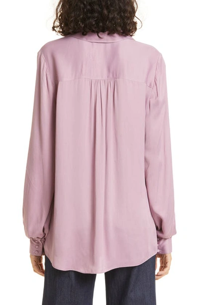 Shop Cinq À Sept Kandie Balloon Sleeve Shirt In Faded Violet
