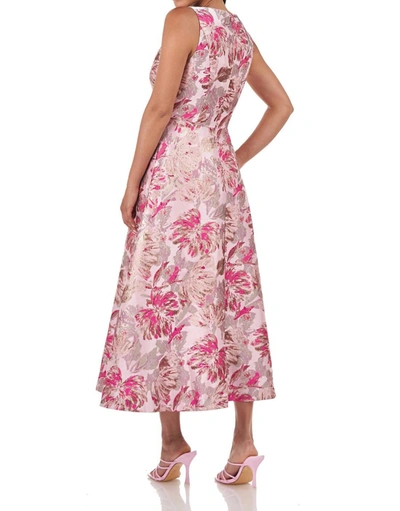 Shop Kay Unger Poppy Tea Length Dress In Azalea In Pink