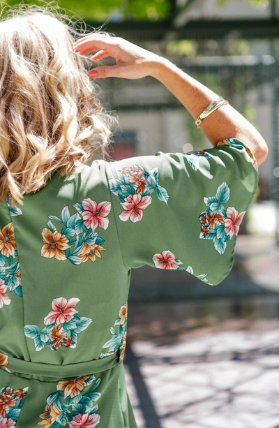 B Collection By Bobeau Orna Wrap Dress In Tulum Floral In Green