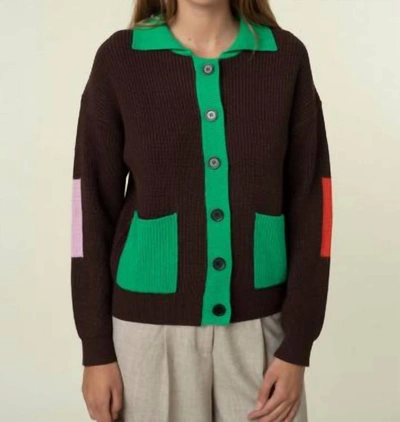 Shop Frnch Luciola Cardigan In Brown In Red