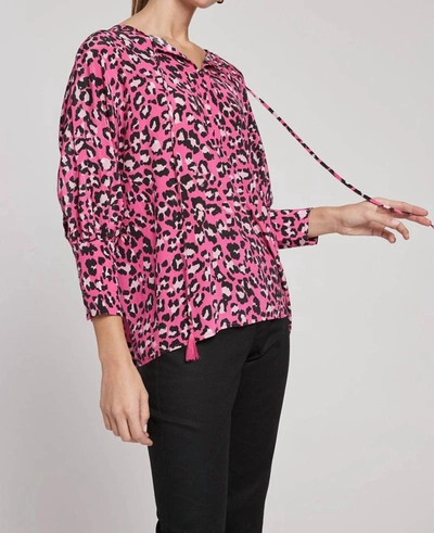 Tyler Boe Cassidy Silk Tie Top In Multi In Pink
