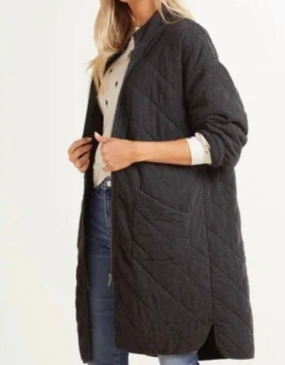 Shop Z Supply Catharina Quilt Zip Jacket In Onyx In Grey