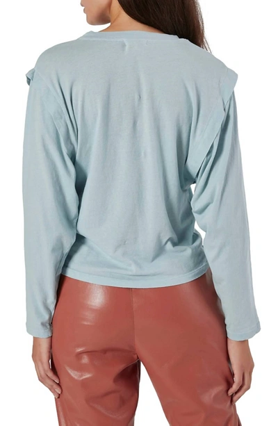 Shop Joie Lancer Cotton Long Sleeve Top In Gray Mist In Blue