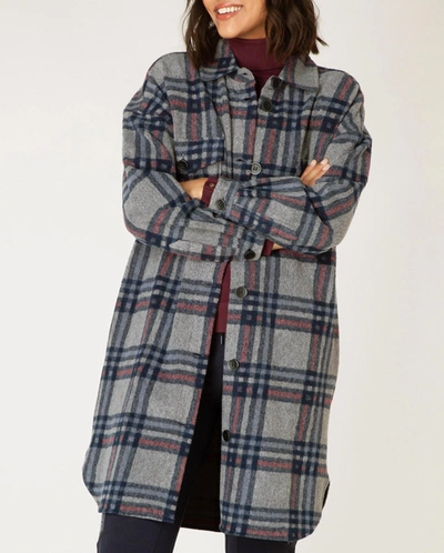 Shop Yest Ally Oversized Checked Wool-blend Coat In Dark Grey/multi