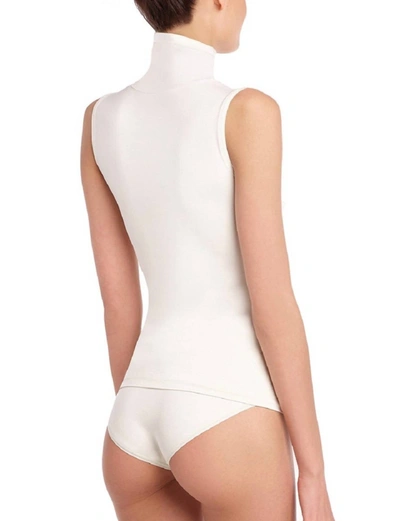 Commando Minimalist Sleeveless Turtleneck Top In Ivory In Multi
