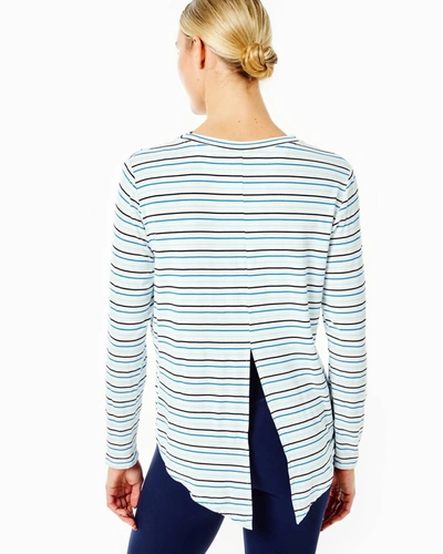 Shop Addison Bay Tie Back Long Sleeve In Multi Stripe Blue In White