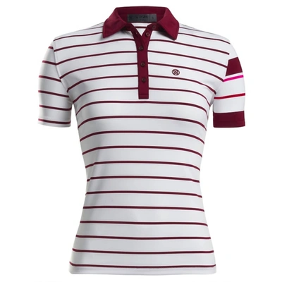Shop G/fore Contrast Sleeve Polo In Snow In Pink