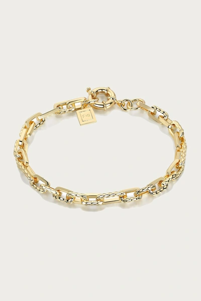 Shop F+h Studios Ramones Hammered Chain Anklet In Gold In Silver