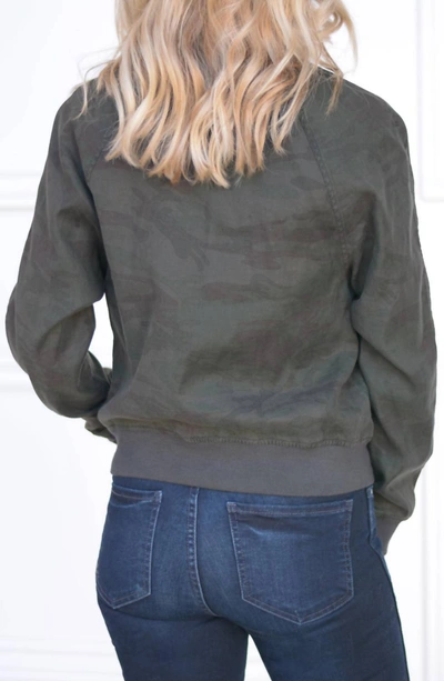 Shop Level 99 Remy Linen Bomber In Midnight Camo In Grey