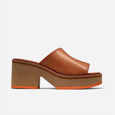 Clergerie Cessy Leather Platform Mules Sandal In Longan Brown/papaya |  ModeSens