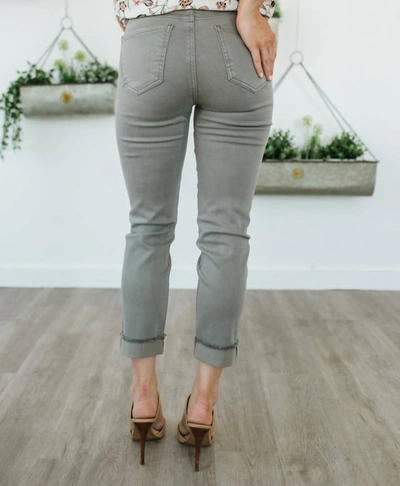 Kut From The Kloth Amy Crop Straight Leg Jean In Moss In Grey