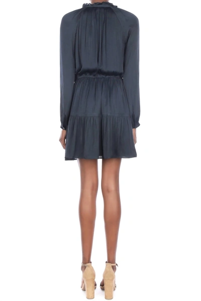 Current Air Long Sleeves Mini Dress In Dark Navy In Blue