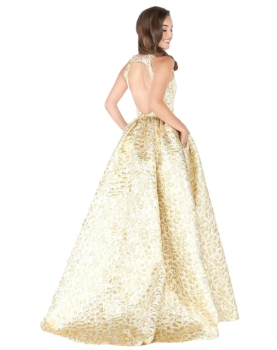 Shop Mac Duggal High Low Gown In Gold