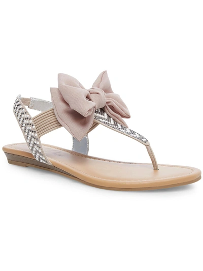 Shop Wild Pair Swan Womens Rhinestones Slingback Thong Sandals In Pink