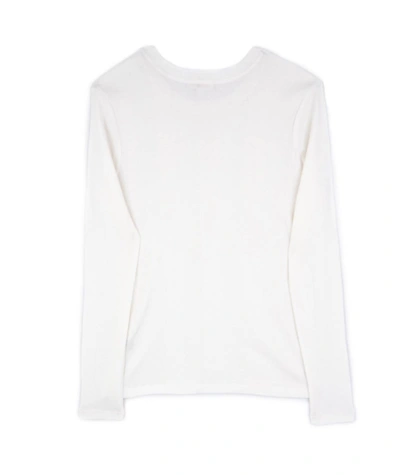 Shop Goldie Long Sleeve Cotton Rib Tee In White
