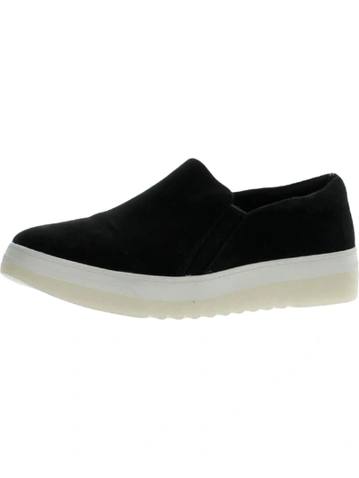 Shop Dr. Scholl's Shoes Good To Go Womens Suede Lifestyle Slip-on Sneakers In Black