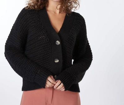 Shop Esqualo Short Zz Knit Cardigan In Black