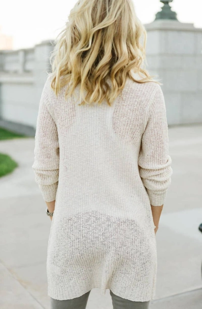 Kensie Ada Chenille Cardigan In Ivory In White