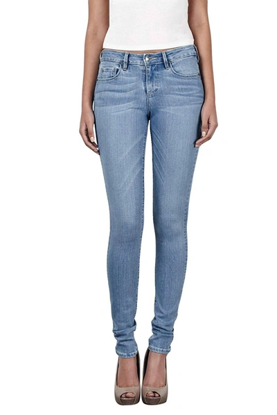 Shop Hidden Amelia Distressed Skinny Jeans In Light Blue
