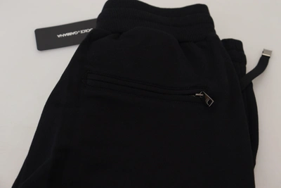 Shop Dolce & Gabbana Elegant Black Cotton Jogger Men's Pants