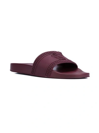 Shop Versace Medusa Slider Sandals