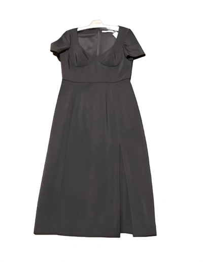 Shop Jason Wu Short Sleeve Strech Viscose Fitted Dress In Black