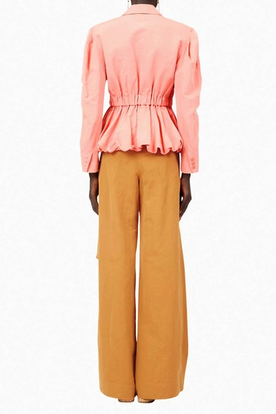Ulla Johnson Marras Cinched-waist Peplum Jacket In Pink