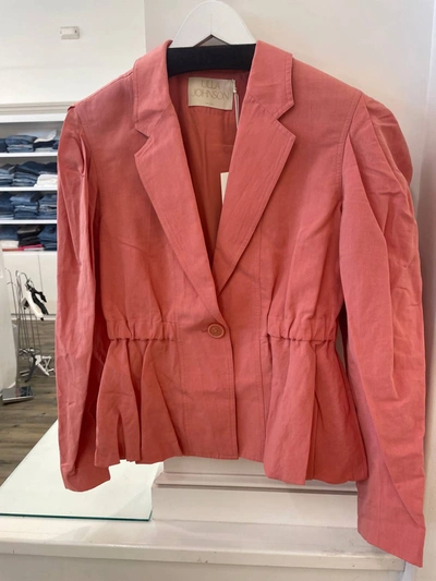 Ulla Johnson Marras Cinched-waist Peplum Jacket In Pink