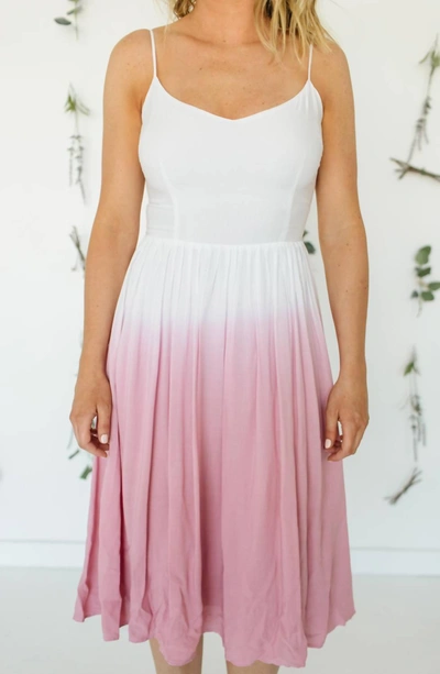 Shop Bb Dakota Pink Sunset Maxi Dress In White
