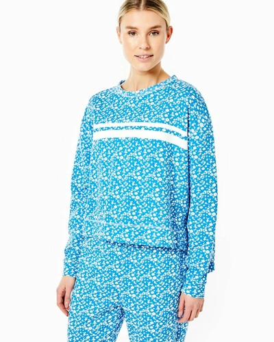 Shop Addison Bay Lombard Crewneck In Courtside Blue Floral