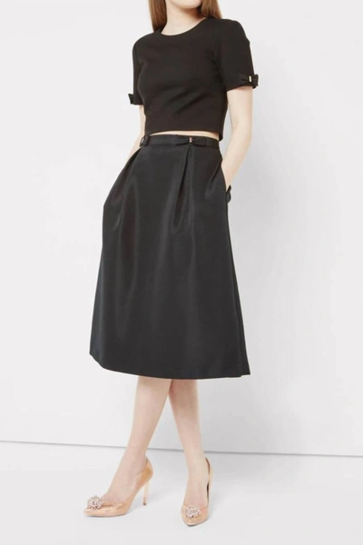 Shop Ted Baker Double Bow Midi Skirt In Black