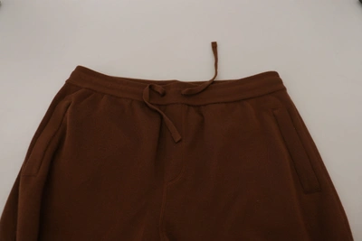 Shop Dolce & Gabbana Elegant Brown Cashmere Jogger Men's Pants