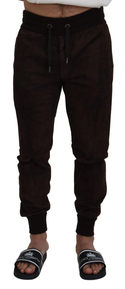 Shop Dolce & Gabbana Stunning Authentic Jogger Pants In Men's Brown
