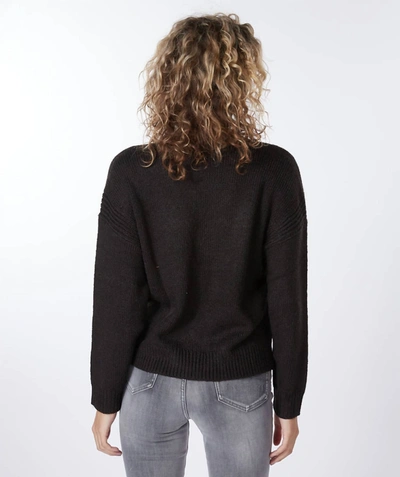 Esqualo Pointelle Knit Cardigan In Black