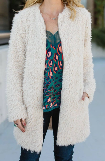 Shop Bb Dakota Soft Spot Faux Fur Jacket In Tan In Beige