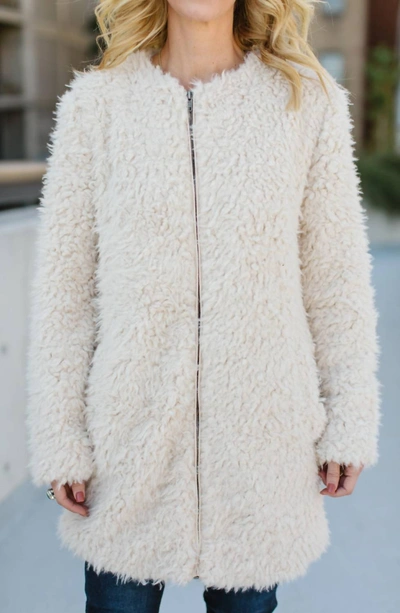 Shop Bb Dakota Soft Spot Faux Fur Jacket In Tan In Beige