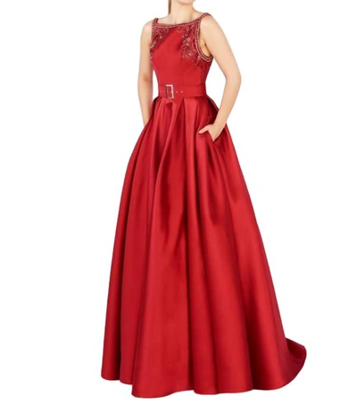 Shop Mac Duggal Sleeveless Ball Gown In Red