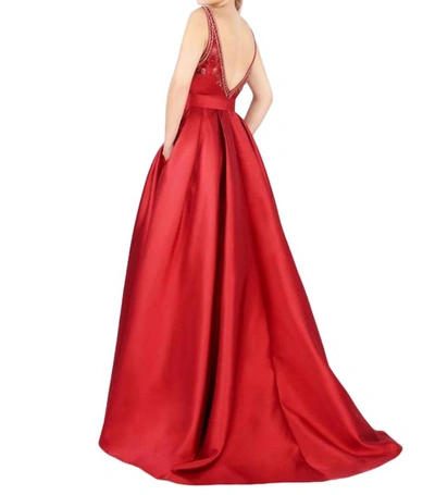 Shop Mac Duggal Sleeveless Ball Gown In Red