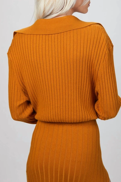 Shop Ronny Kobo Fusako Knit Top In Golden In Orange