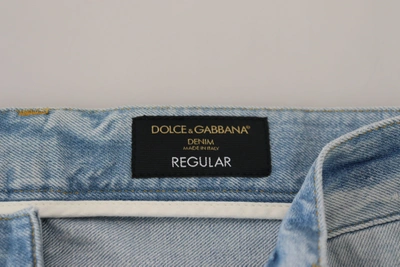 Shop Dolce & Gabbana Elegant Light Blue Denim Men's Pants