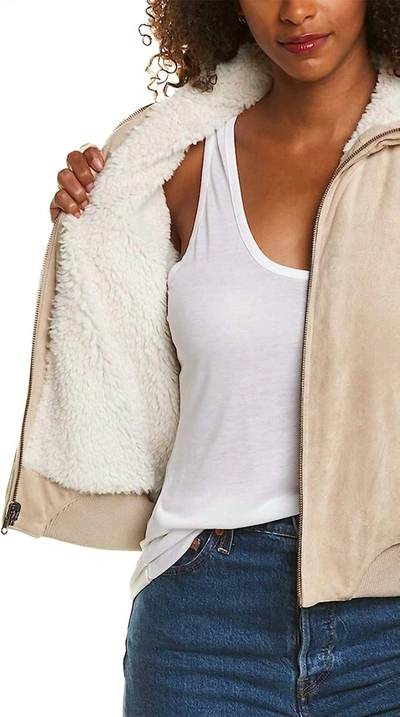 Shop Cupcakes And Cashmere Kendal Reversible Bomber Jacket In Cafe Au Lait In Beige