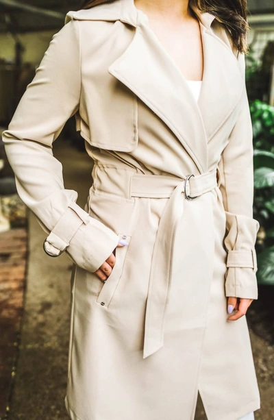 Shop Black Tape The Audrey Belted Trench Coat In Camel In Gold