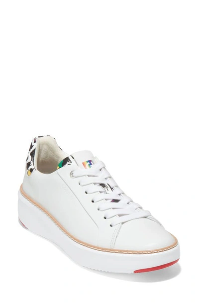 Shop Cole Haan Grandpro Cloudfeel Topspin Platform Sneaker In White/ Graf